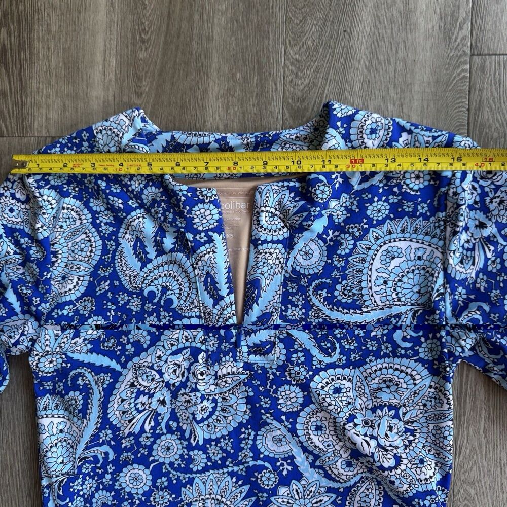 Coolibar Swim Dress Blue UPF 50 Plus Sun Protection XXS Long Sleeve Beach Shirt - Picture 5 of 13